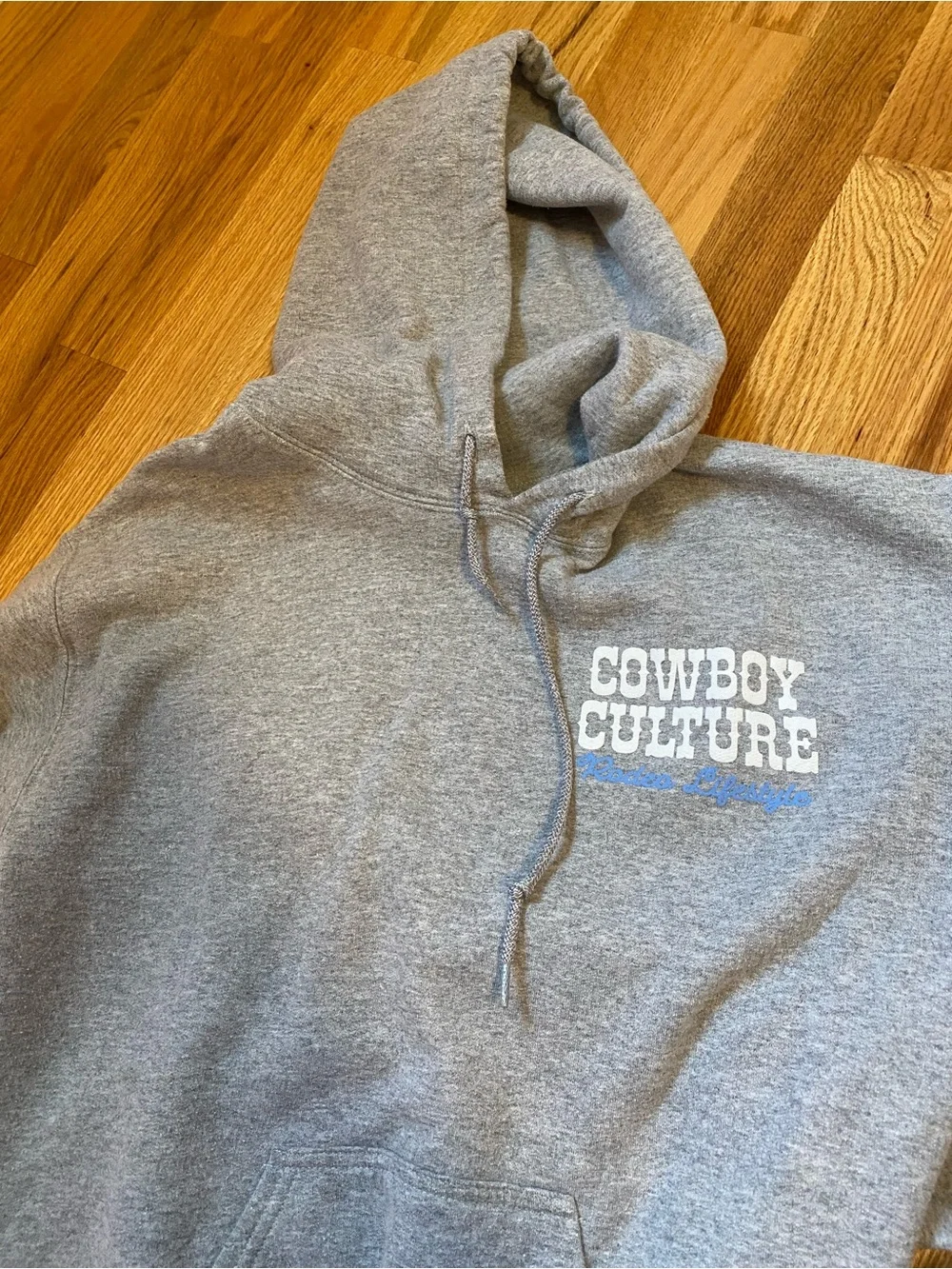 Forever 21 Light Gray 'Cowboy Culture' Pullover Hoodie